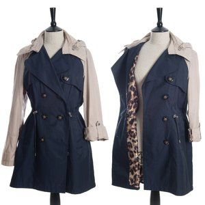 Laundry by Shelli Segal Hidden Hood trench/rain Coat Size L EUC